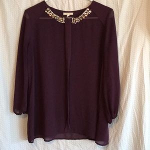 Sheer purple blouse